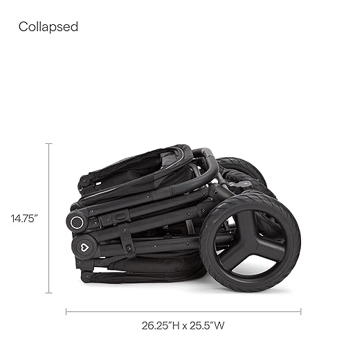Miniatura 6 de Munchkin Carro plegable para niños, plegable, ultracompacto y ligero, ruedas todo terreno, toldo ajustable, con capacidad para hasta 2 pasajeros,