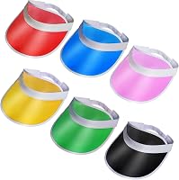 Jmkcoz 6 Pack UV Protection Sun Visor Hats for Women Men - Clear Plastic Visors Beach Tennis Golf Outdoor Sports
