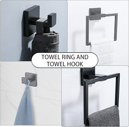 Miniatura 3 de Juego de 4 piezas de accesorios de baño de acero inoxidable para toallas de baño, montaje en pared, 23.6 pulgadas