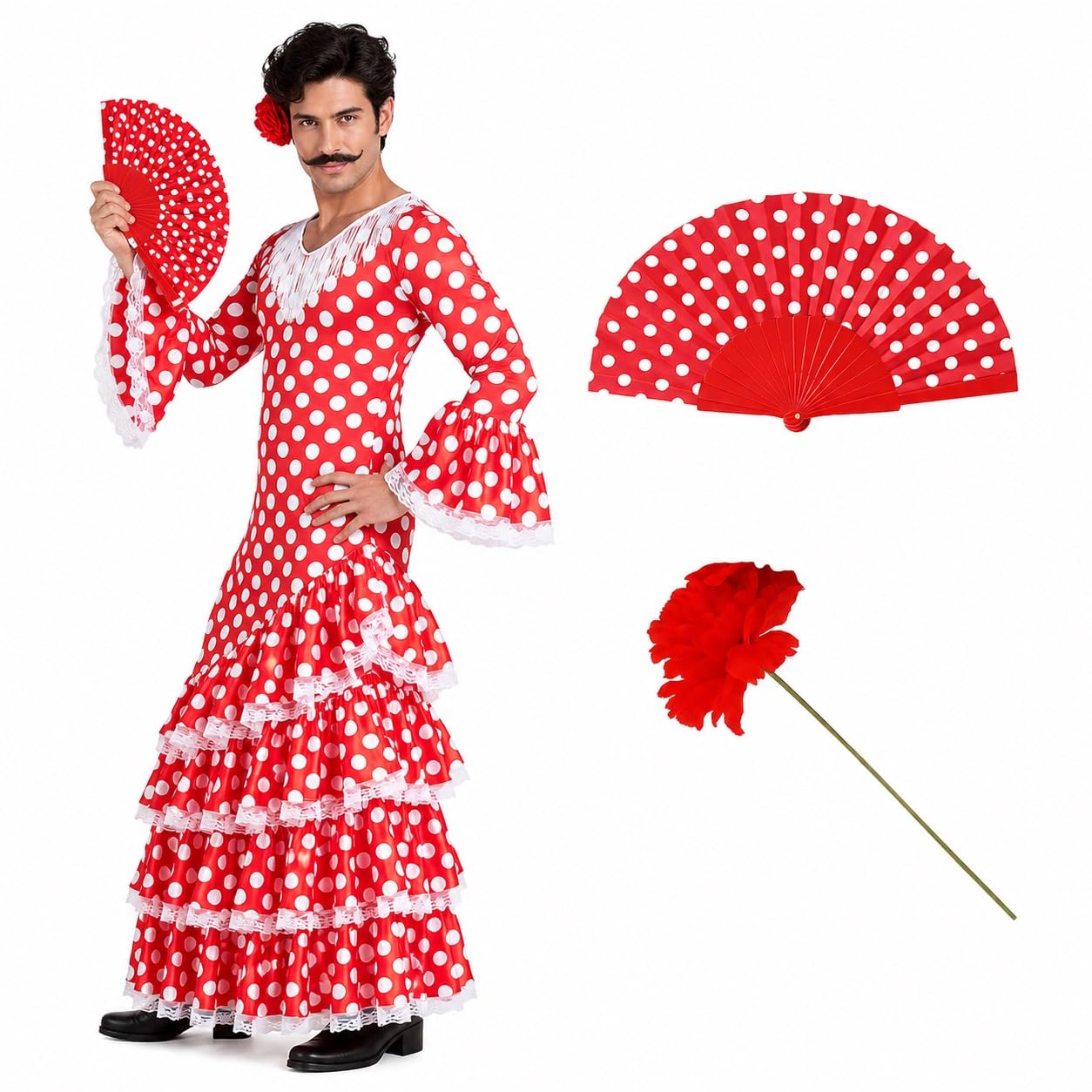 Disfraz Flamenco para Hombre con Accesorios para Carnaval