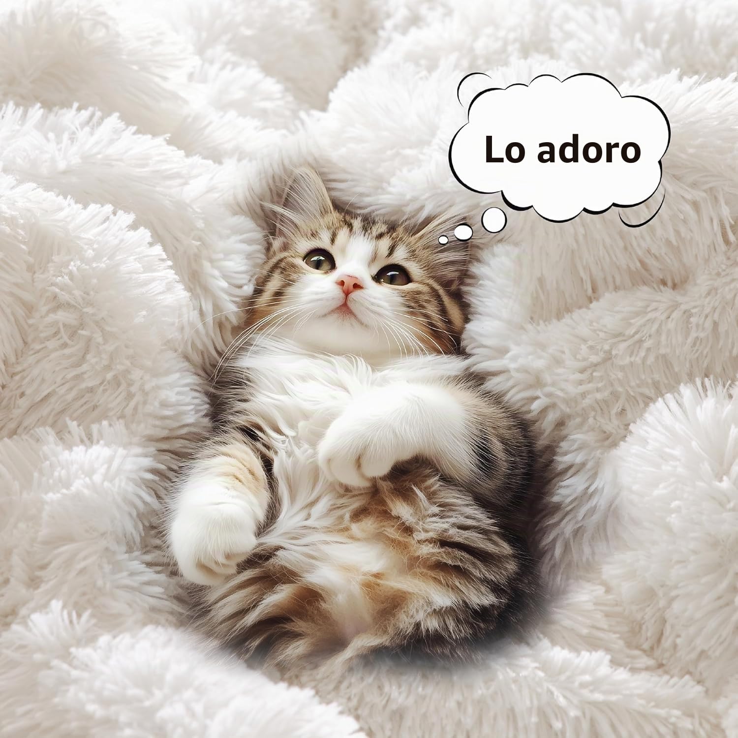Sacebeleu Set di biancheria da letto in peluche, 135 x 200 cm, bianco crema, caldo inverno, soffice flanella, copripiumino con chiusura lampo e 1 federa 80 x 80 cm