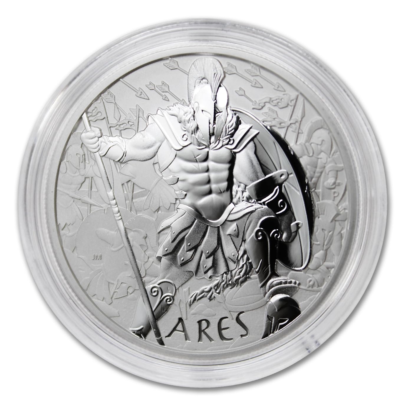 2023 P 1 oz Tuvalu Silver Gods of Olympus Series: Ares Coin Brilliant Uncirculated (in Capsule) with certificate of Authenticity $1 Seller BU