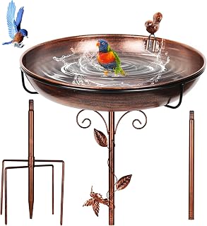 12 Inch Metal Bird Bath for Outside(Bronze)
