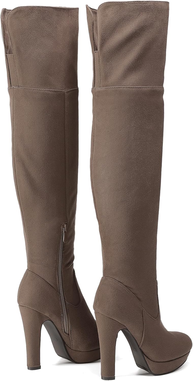 DREAM PAIRS Women's HIGHPLAT Black Chunky Thigh High Over The Knee High Heel Boots - Image 5