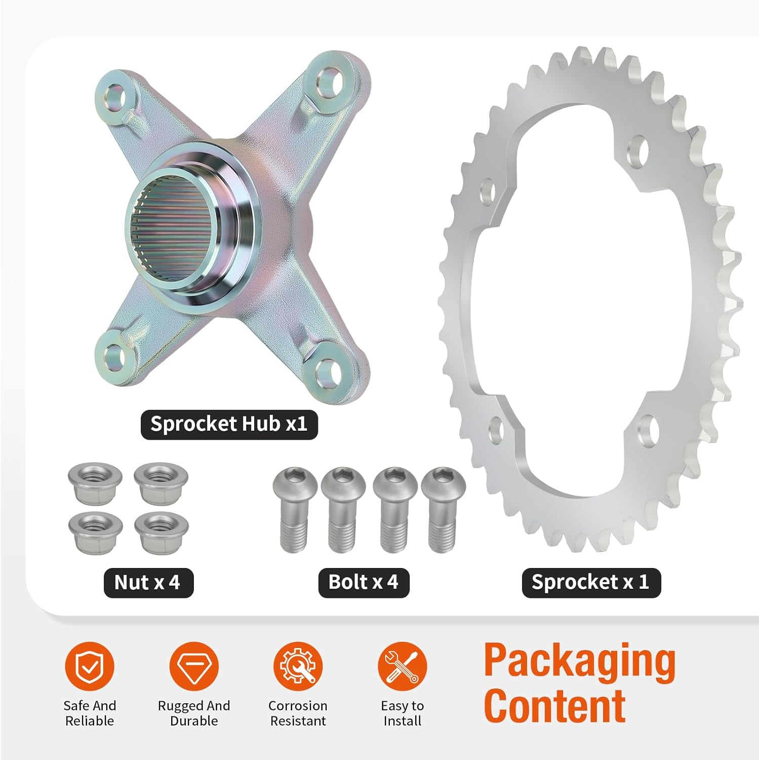 Rear Axle Sprocket & Mount Hub Collar Holder Kit For Yamaha Raptor 250 350 YFM250 YFM350 5YT-25386-00-00 5TG-25438-10-00