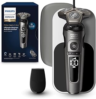 Norelco Philips S9000 Prestige Electric Shaver With Qi-Charger, Precision Trimmer And Premium Case, Sp9872/86