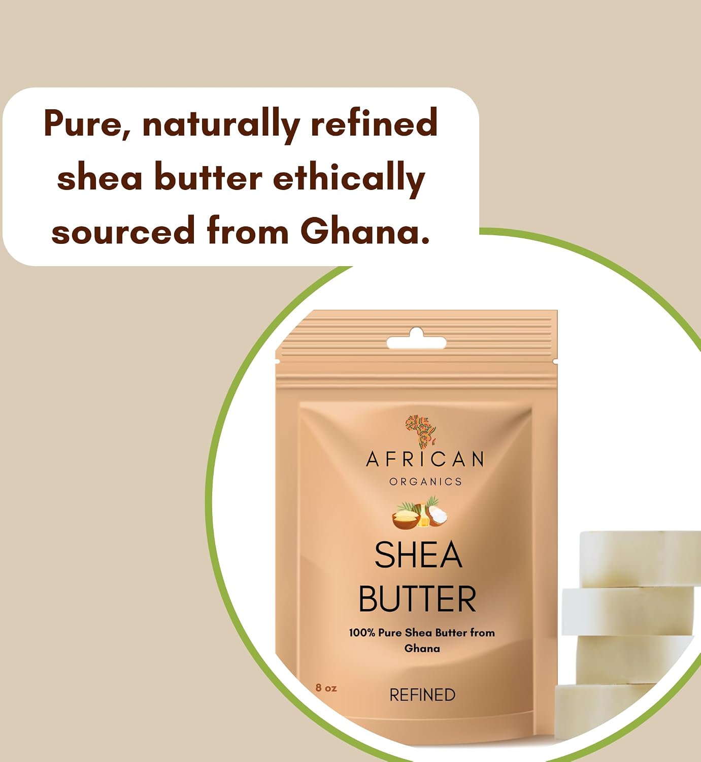 5lb Refined Shea Butter| Naturally refined and Deodorized| Bulk and Wholesale White shea Butter| Use for Soapmaking and Whipped Body Butter