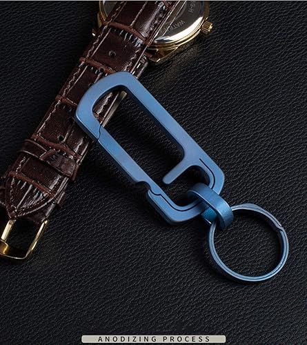 Miniatura 4 de KUNSON llavero ultraligero de titanio antipérdida mosquetón multiherramienta abridor de botellas llavero coche con llavero de 1.024in