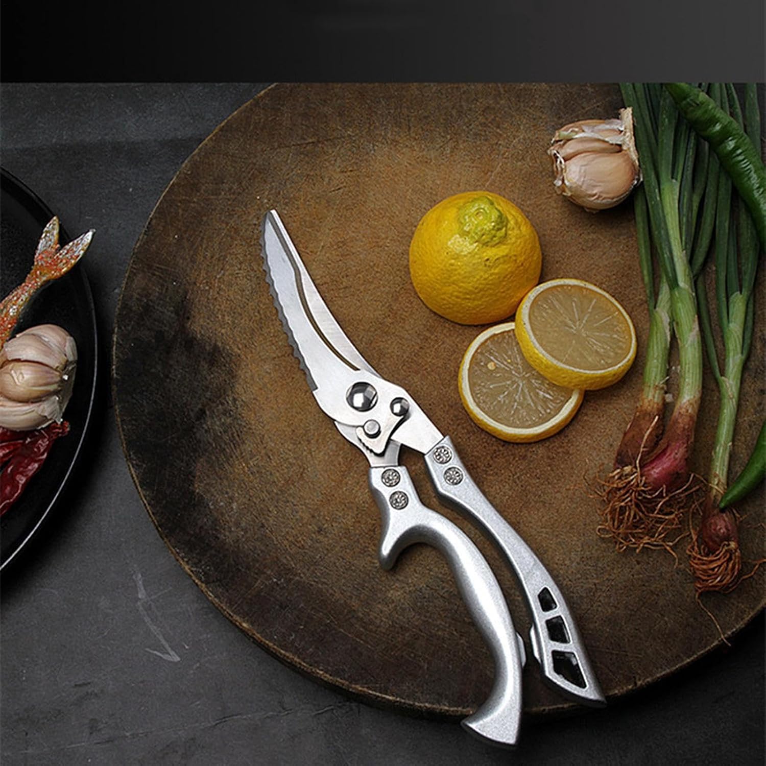 Kitchen Scissors Stainless Steel,Poultry Chicken Bone Shears Kitchen with Safety Lock Scissors | Professional Poultry Shears, Light Weight Household Necessity All-Purpose