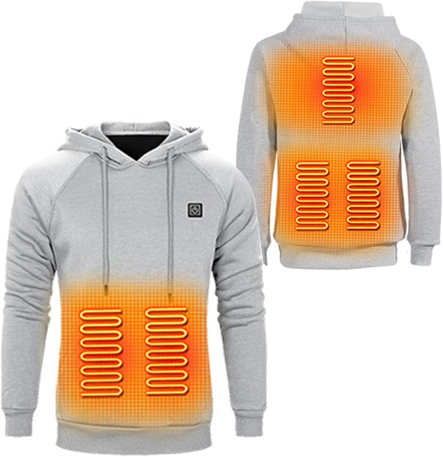 Heated Hoodie for Men USB Rechargeable Winter Warm Fleece Lined Heating Jacket Sports Camping Outdoor Coat