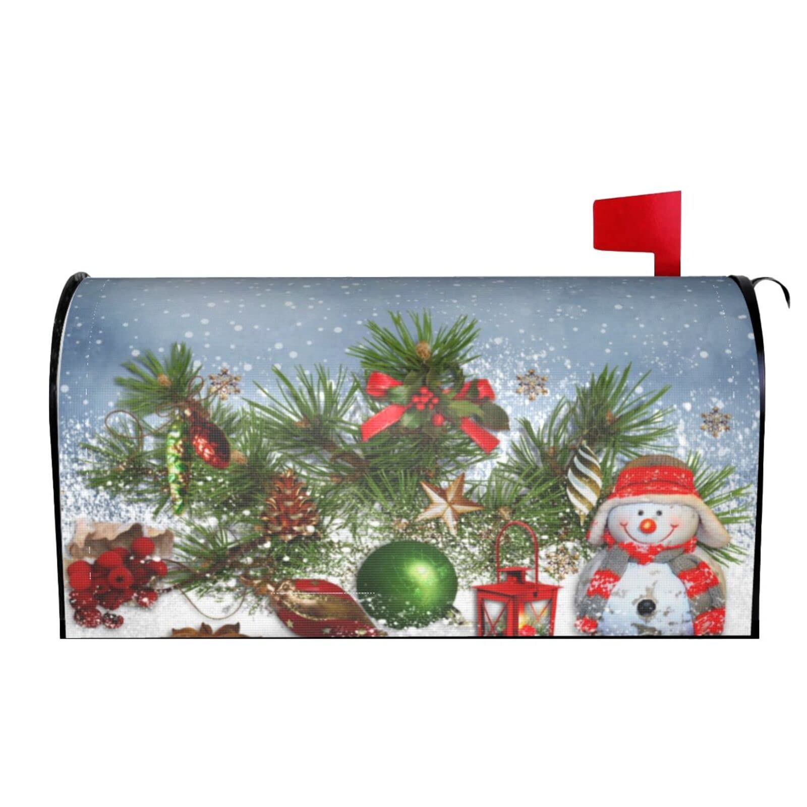 Christmas Mailbox Covers Magnetic Wraps Post Letter Box Cover Garden Home Decor 21x18 in