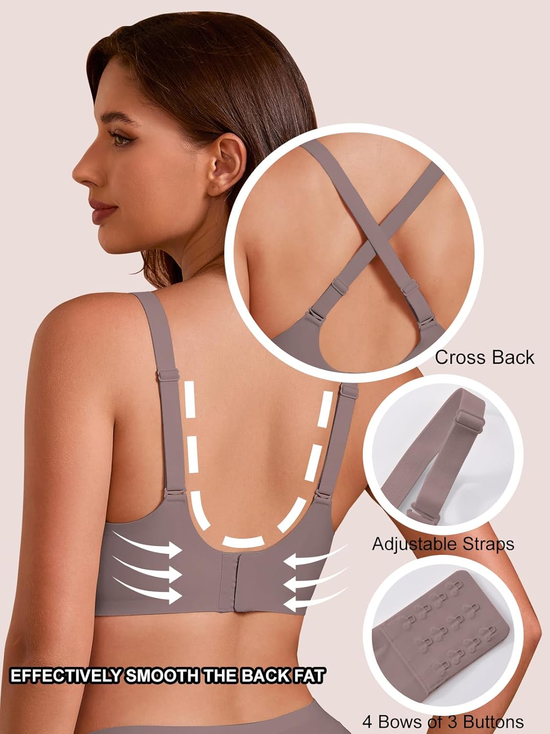 COCOMARTS Jelly Bras for Women No Underwire Push Up Deep V Mesh Comfort T Shirt Bralette Wireless Seamless Everyday Bra - Image 5