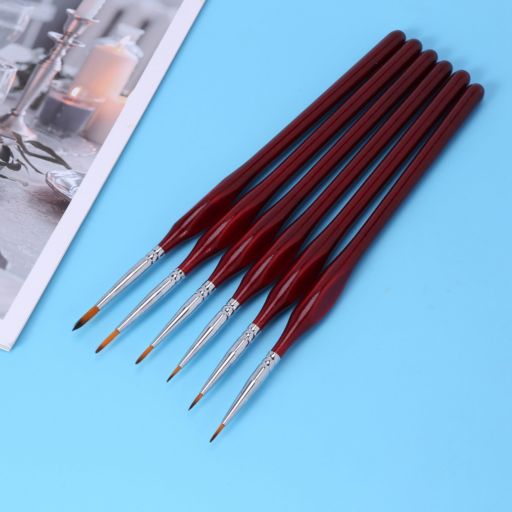 Lot de 120 pinceaux de peinture fins, pour acrylique, aquarelle, à l'
