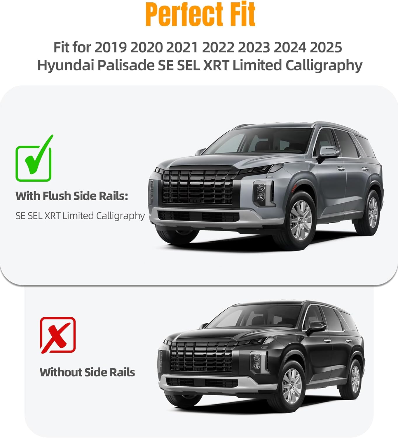 Snailfly Roof Rack Cross Bars 330lbs Aluminum Lockable Crossbars Fit for 2019-2025 Hyundai Palisade Cargo Accessories Anti-Noise Stable Rooftop Luggage Rack Cargo Accessories