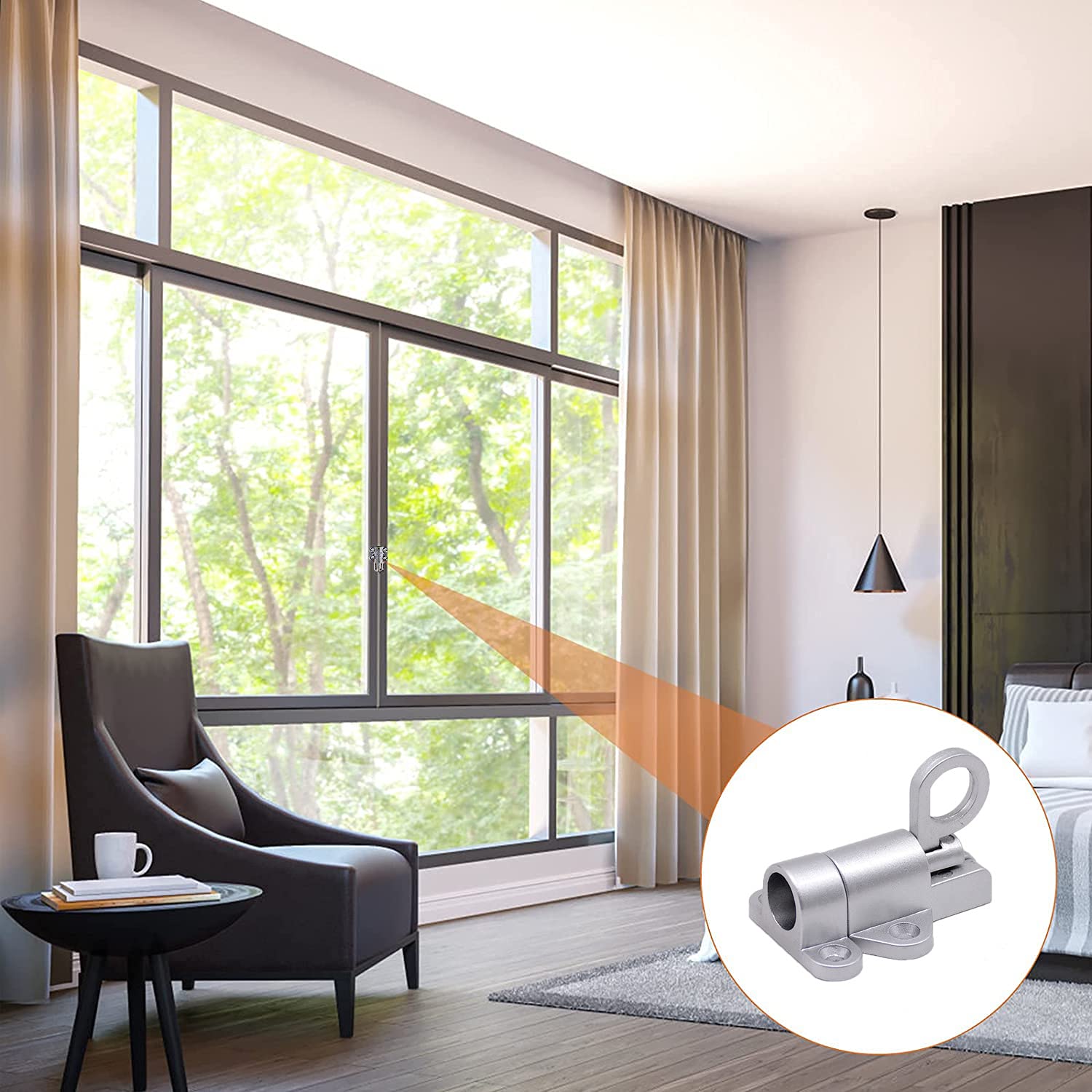 Chiavistello Scorrevole In Acciaio Inox - Set Di 2 Serrature Per Porte Di Casa, Bagno, Camera Da Letto