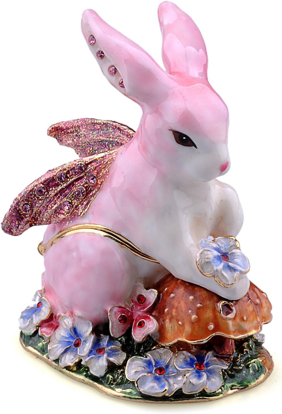 Treasures Jewelled Rabbit Fairy enameled Trinket Box
