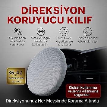 Kia Sportage ile Uyumlu Direksiyon Koruyucu Kılıf UV, Toz, Isı Koruma 36-42 cm