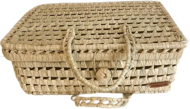 Rieten koffertjes: Handgemaakte wicker suitcase voor opslag en decoratie
