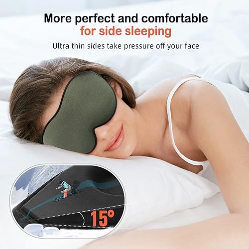 Miniatura 3 de LitBear Antifaz para dormir de lado para hombres, máscara de dormir para mujeres, bloqueo de luz, copa contorneada 3D, máscara de ojos para dormir,
