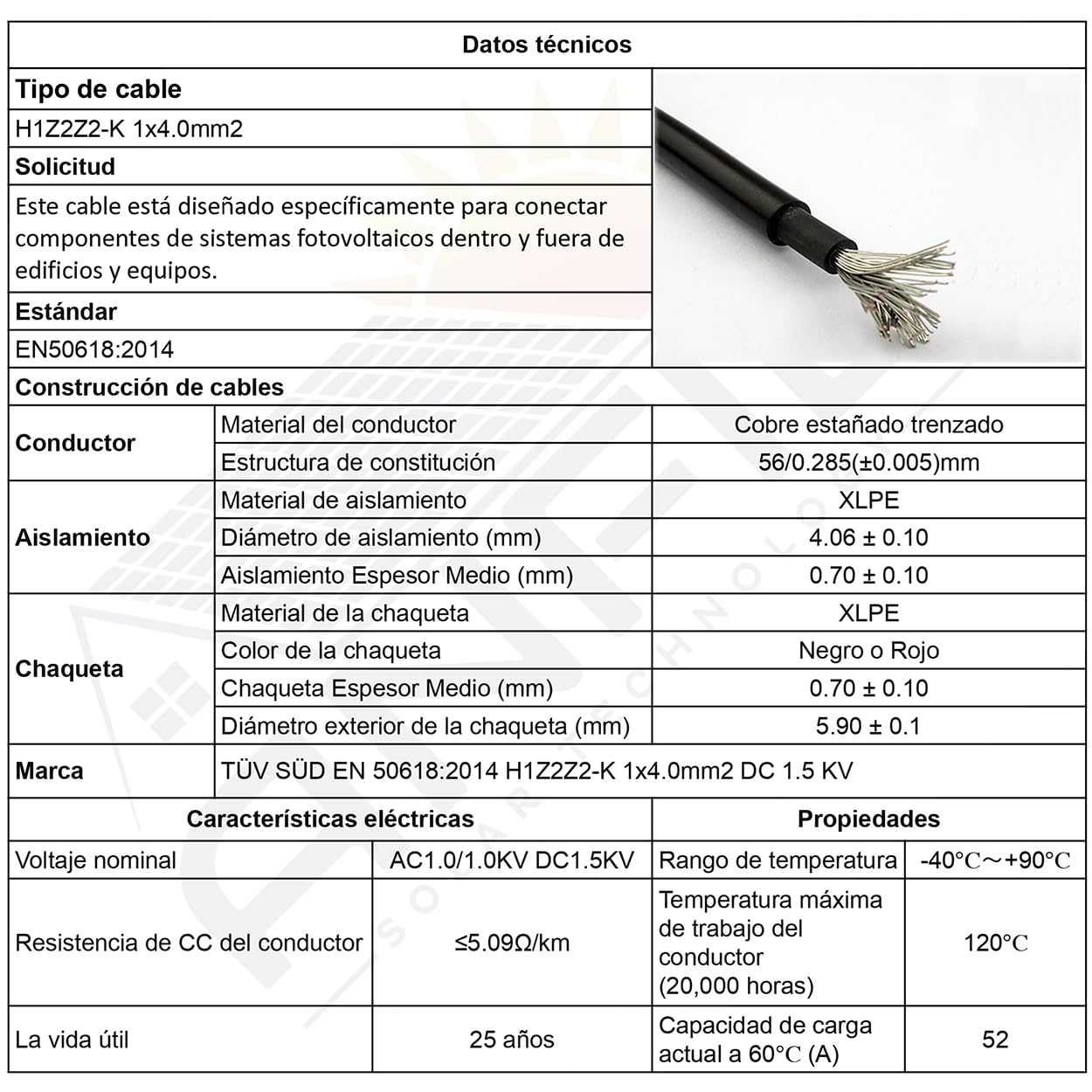 Cable Solar Premium 4mm² Negro Flexible, Fotovoltaico, Resistente a los Rayos UV, para Paneles Solares, Inversores y Controladores de Carga (Negro, 40m)