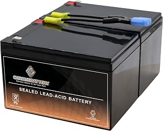 CB CHROMEBATTERY RBC6 24V Battery Pack – 2 x 12V 12Ah SLA Batteries with F2 Spade Terminals & Connector – APC Smart-UPS/Back-UPS Replacement Kit