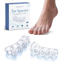 Toe Spacers for Women and Men, Silicone Toe Separators with Breathable Airflow Channels, Soft Washable Reusable Design for Daily Use, Stretching and Comfort, 1 Pair