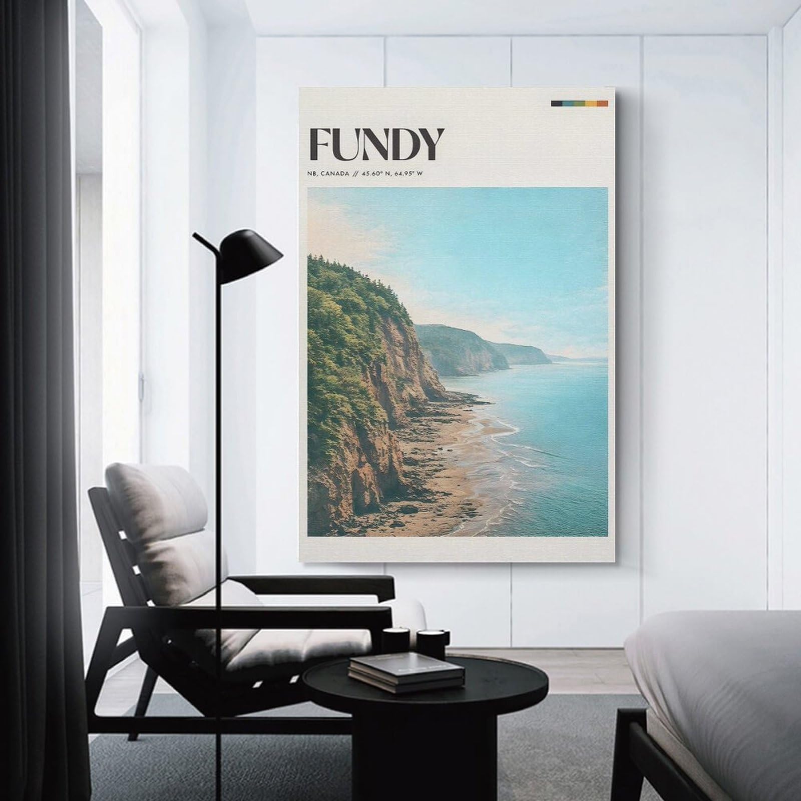 Junmoney Wall Decor Canvas Print Fundy National Park Coastline, 08x12inch(20x30cm), for Bedroom Walls, Guest Spaces Or Lounges, Decorative Wall Art for Cosy Rooms
