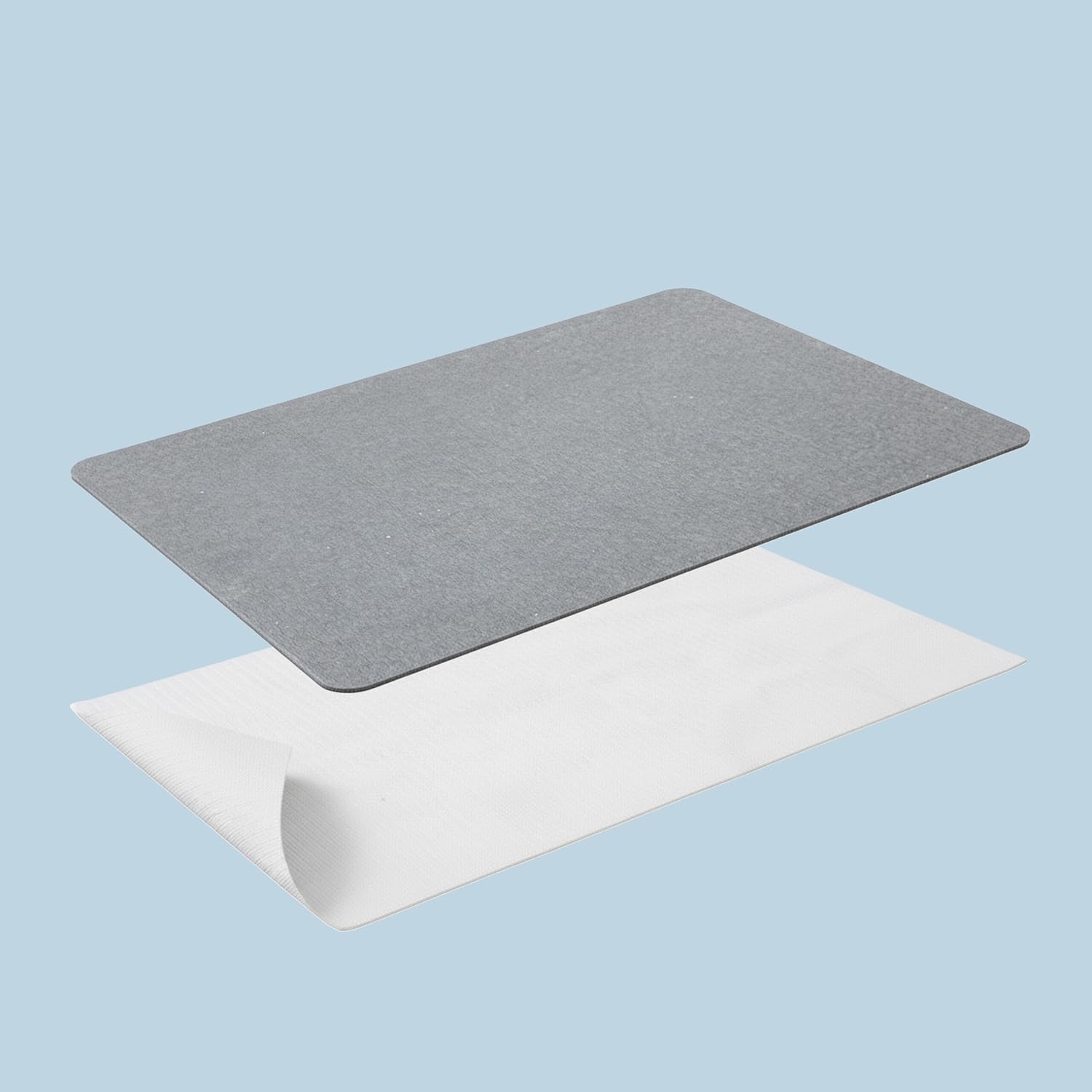 Relaxdays Diatomaceous Earth Bath Mat 50x70cm Water Absorbent Quick Dry Non Slip Bathroom Rug Grey