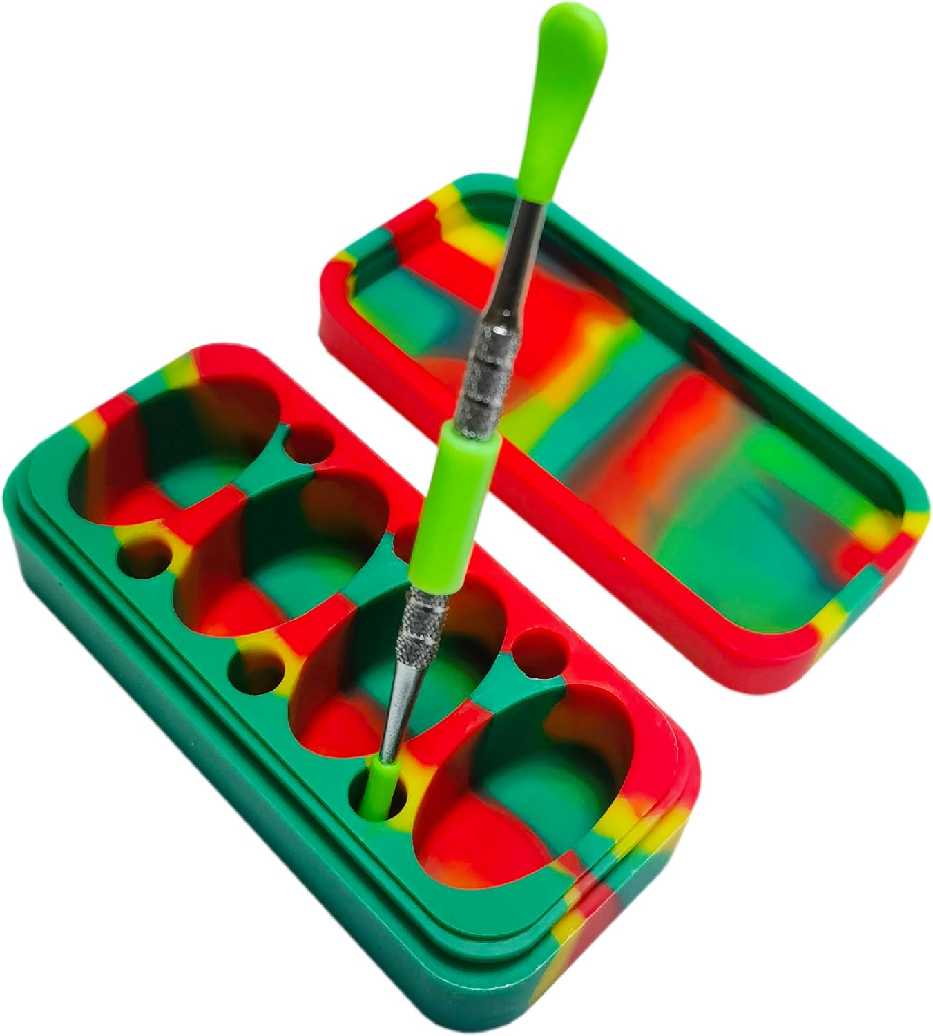 75ml Silicone Multi-compartment Wax Container Food Storage Jar with Carving Tool