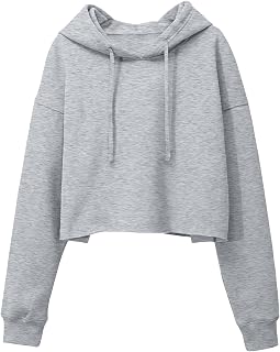ORANDESIGNE Woman Graphic Print Cropped Hoodie Long Sleeve Fleece Pullover | 60% Cotton,Soft Fleece Fabric,Durable Letter Graphic Print,Drop Shoulder,Loose Fit,Easy Care,Going Out,Fall&Winter Casual