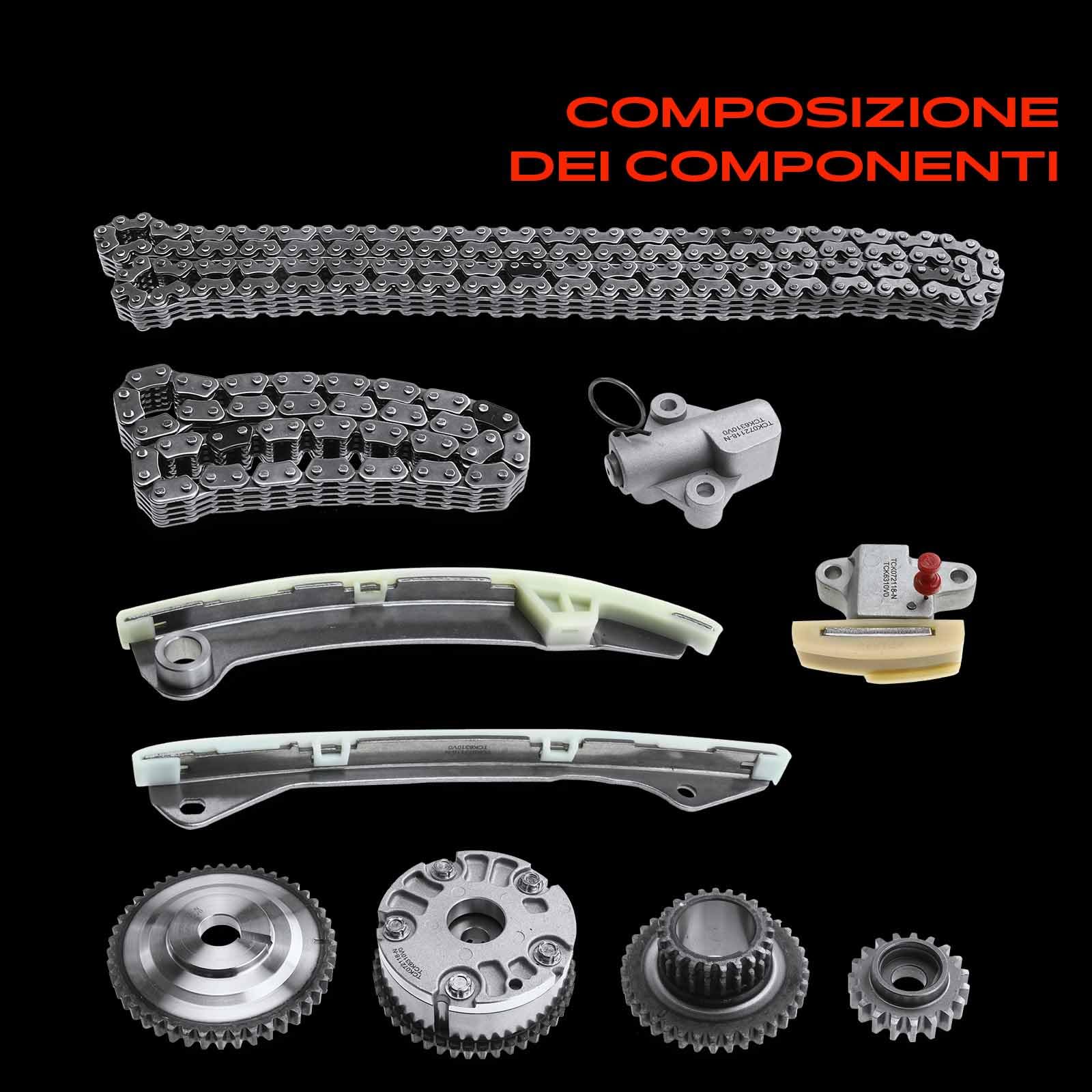 Frankberg Kit catena di distribuzione 130281KC0A | Compatibile con: Qashqai +2 I J10 NJ10, Tiida Hatchback C11, Tiida Saloon SC11, X-Trail T31
