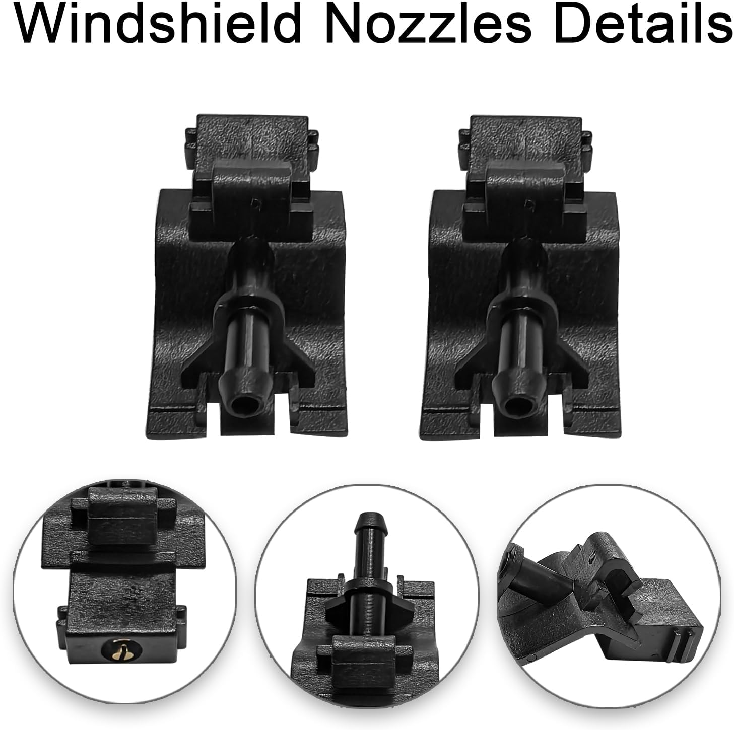 Front Windshield Washer Nozzle Kit Compatible with Corolla Camry RAV4 Highlander Tundra, GX460 RX350 IS250 Replaces 85381-12300 85381-12320 Wiper Washer Nozzle Spray Jet