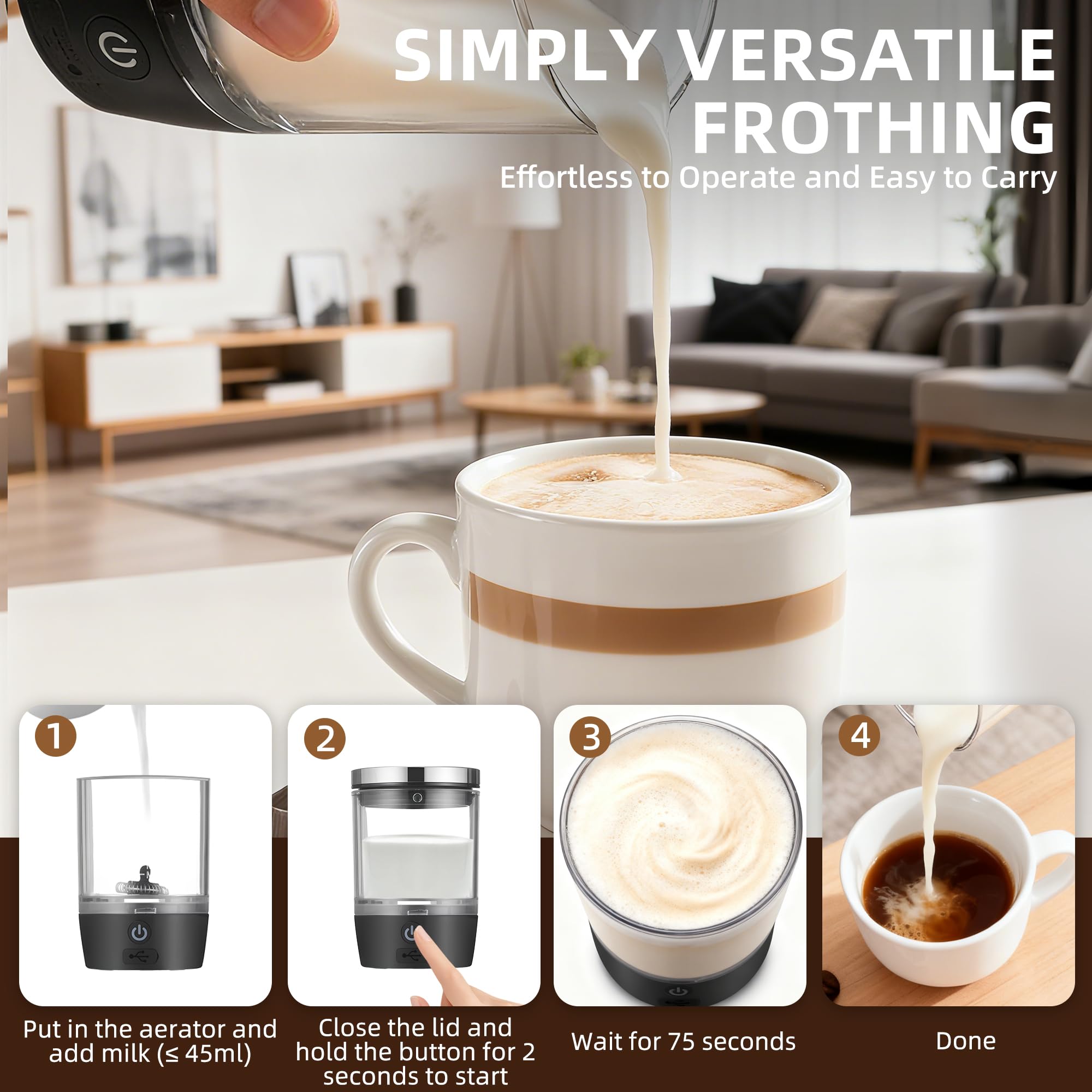 Máquina de café portátil 3 en 1 con espumador de leche, máquina de café expreso con cápsulas 20 bar y café molido para oficina, coche, camping, senderismo, viajes, Navidad, cumpleaños, negro