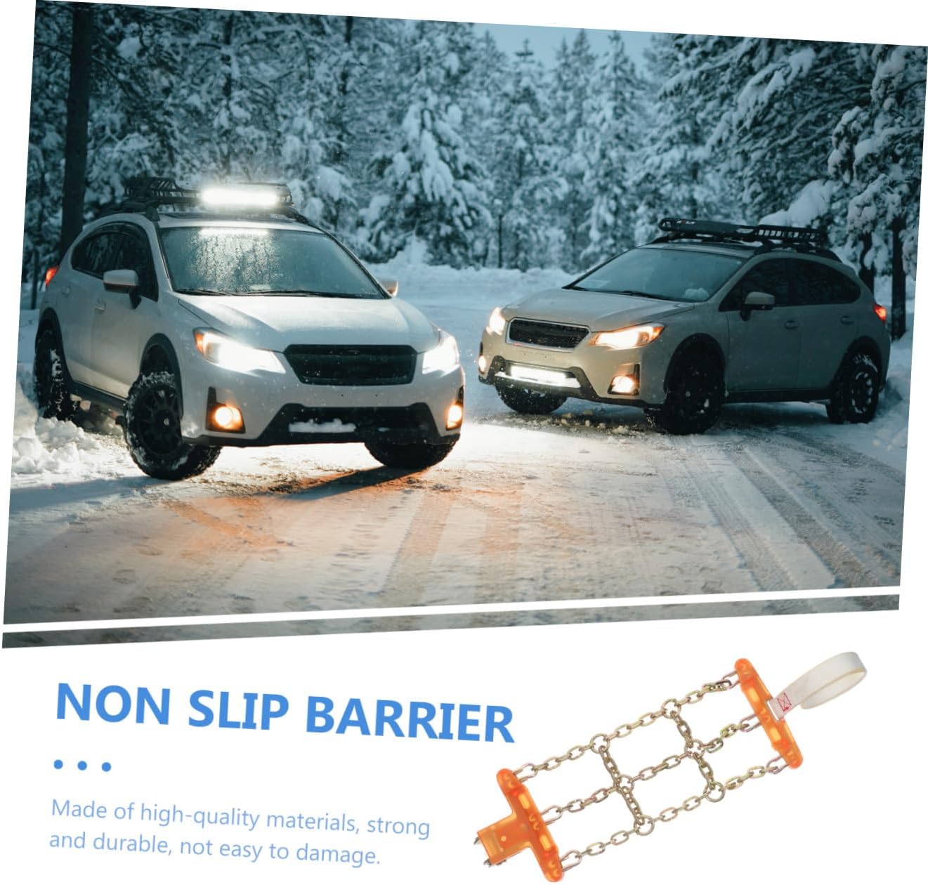 Winter Anti-skid Tire Chain Steel Snow Wheel Chain for Passenger Cars Suv Trucks Easy Mount Without Tire Removal Versatile Traction Accessory for Snow Ice Mud Sand Emergency Use