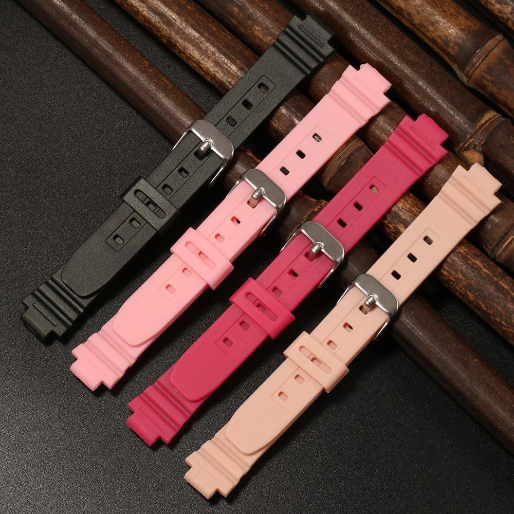 14mm Resin Replacement Strap Compatible with Casio LA20WH Series Women Band