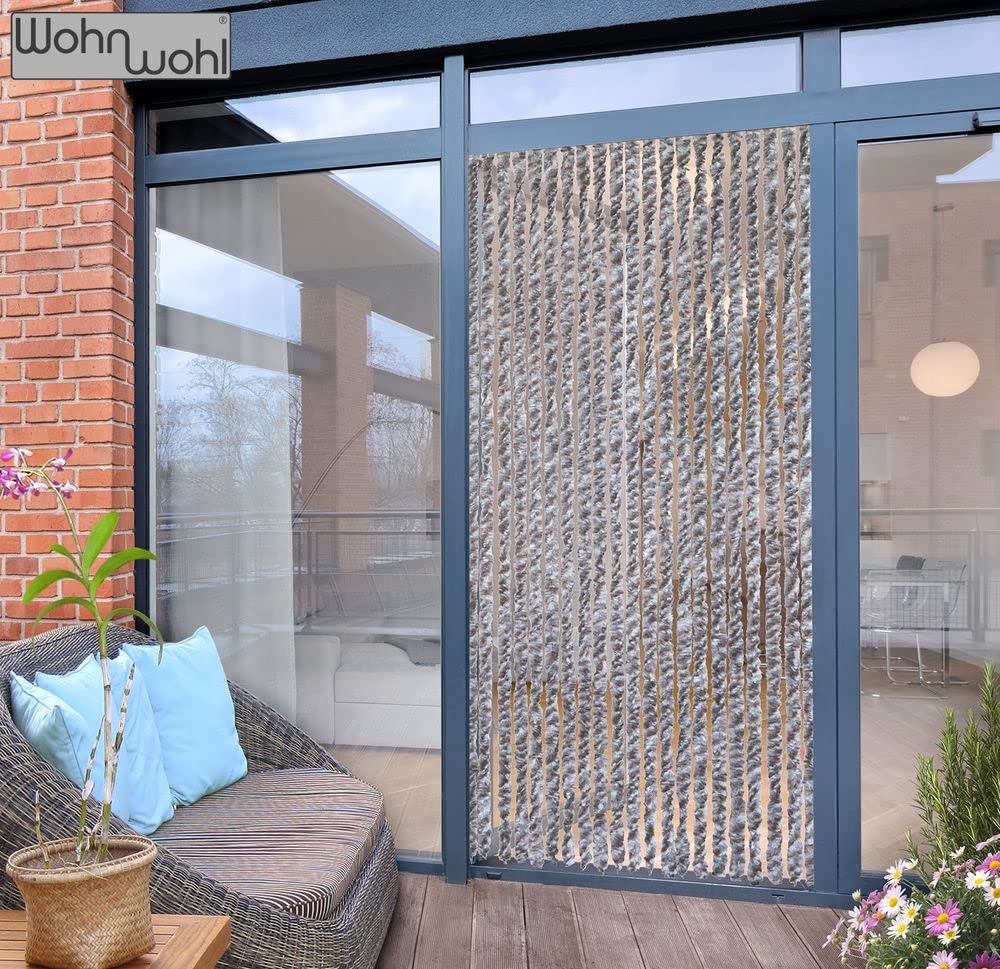 Rideau en duvet (90 x 200 cm) • Rideau de porte de caravane • Moustiquaire pour porte de balcon • Rideau moustiquaire • Rideau de porte • Brise-vue pour camping-car • Couleur :