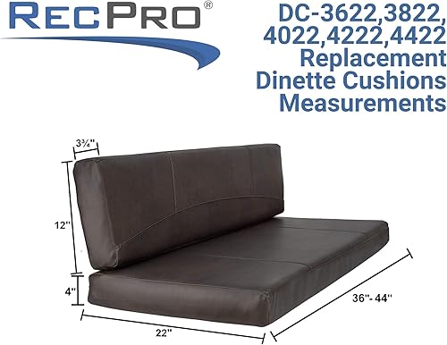 Miniatura 4 de RecPro Cojines para cabina de comedor RV con espuma viscoelástica para caravana (caoba, 42 pulgadas)