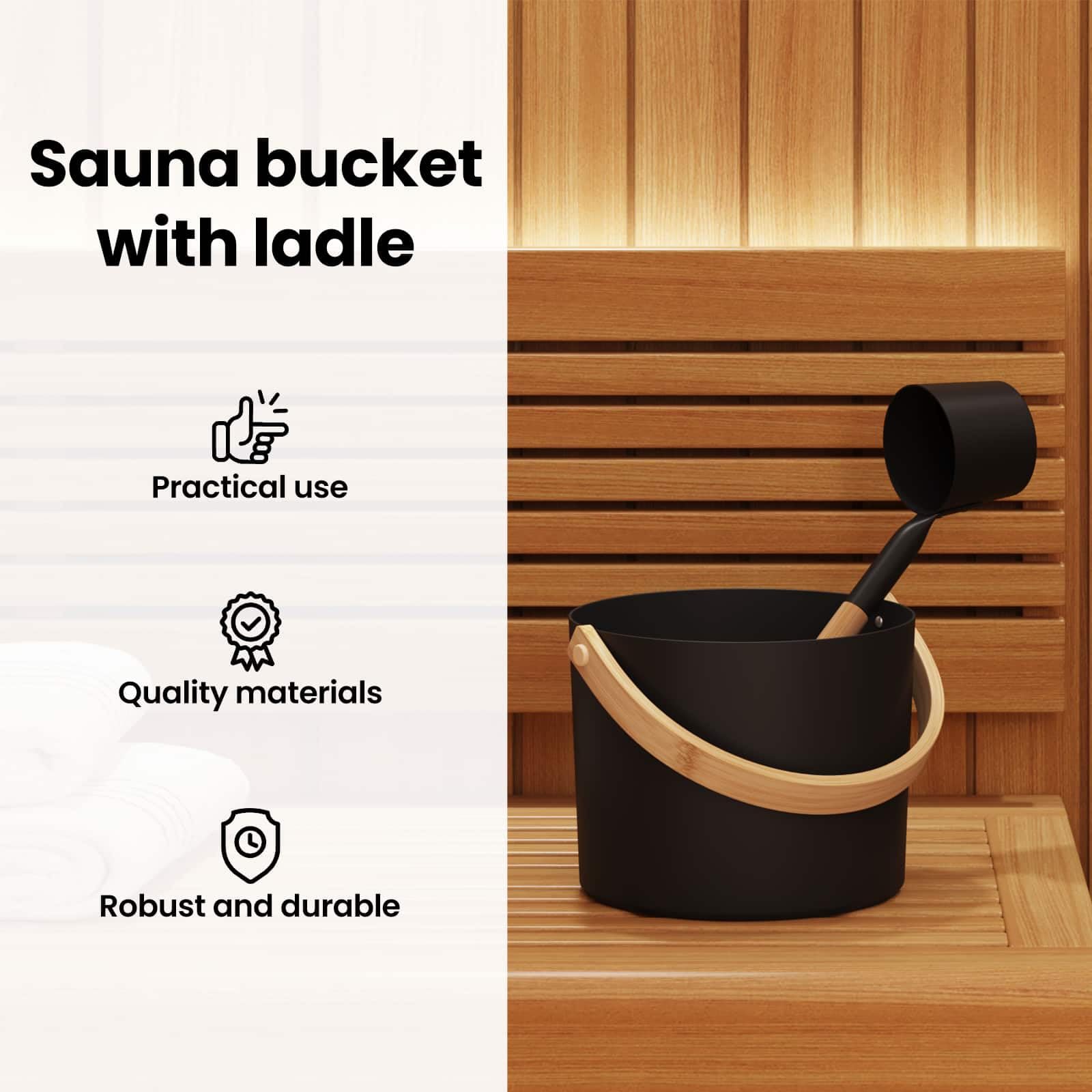 vidaXL Set di Accessori per Sauna 2 pz Nero