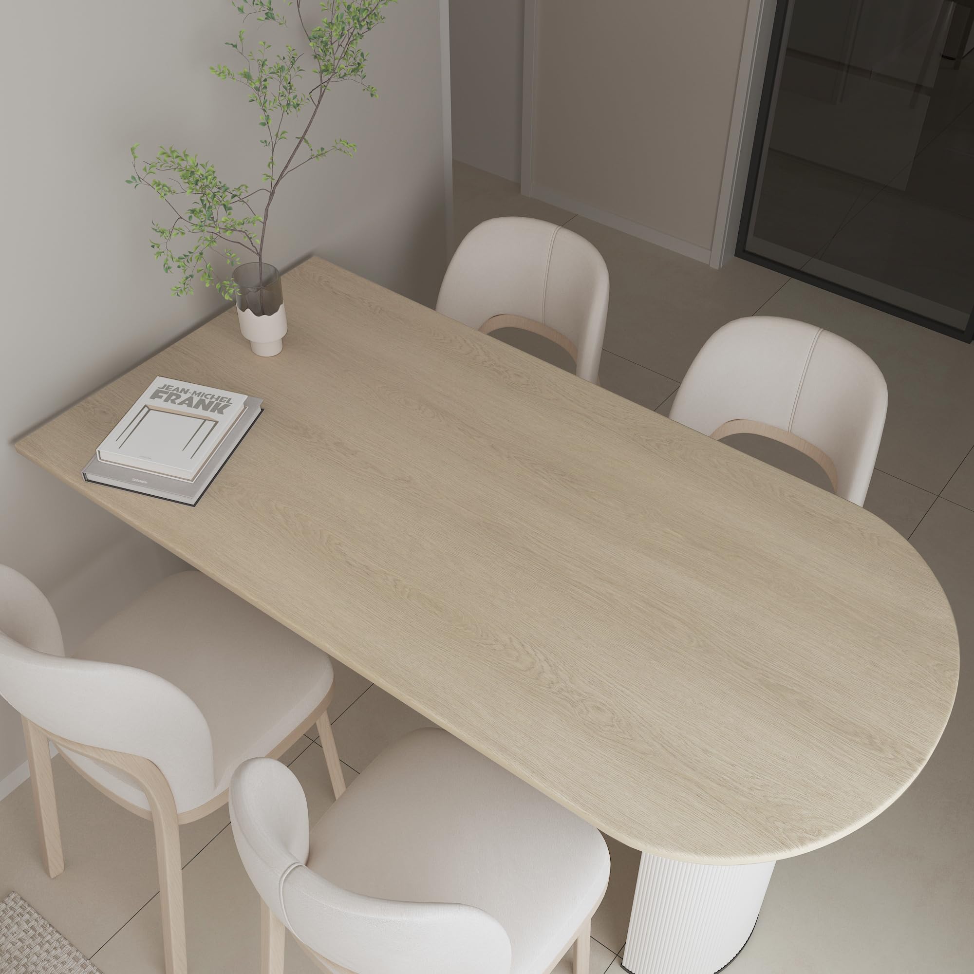 Vinyle effet bois blanc autocollant au grain de chêne réaliste pour un design épuré