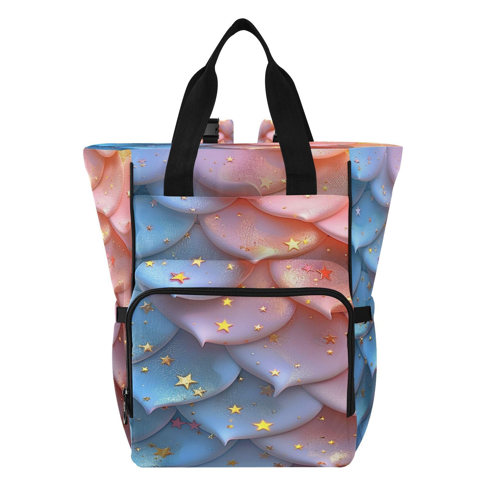 Dibujos Animados Arte Colorido Bolsa de Pañales Mochila de Viaje Gran Capacidad Bolsas para Mamá Papá Mujeres Niñas