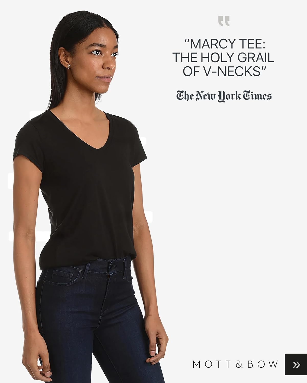 Mott & Bow 3 Pack Women's Fitted V-Neck T-Shirt, L Black, Crimson and White. - Image 5