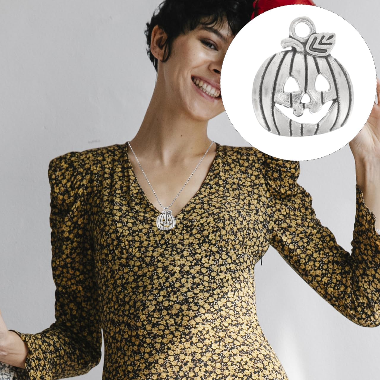 HEALLILY 100Pcs Pumpkin Charms for Jewelry Making Bulk Metal Pendant Ornaments Halloween Diy Beads for Bracelet Necklace Earring Crafts - Image 7