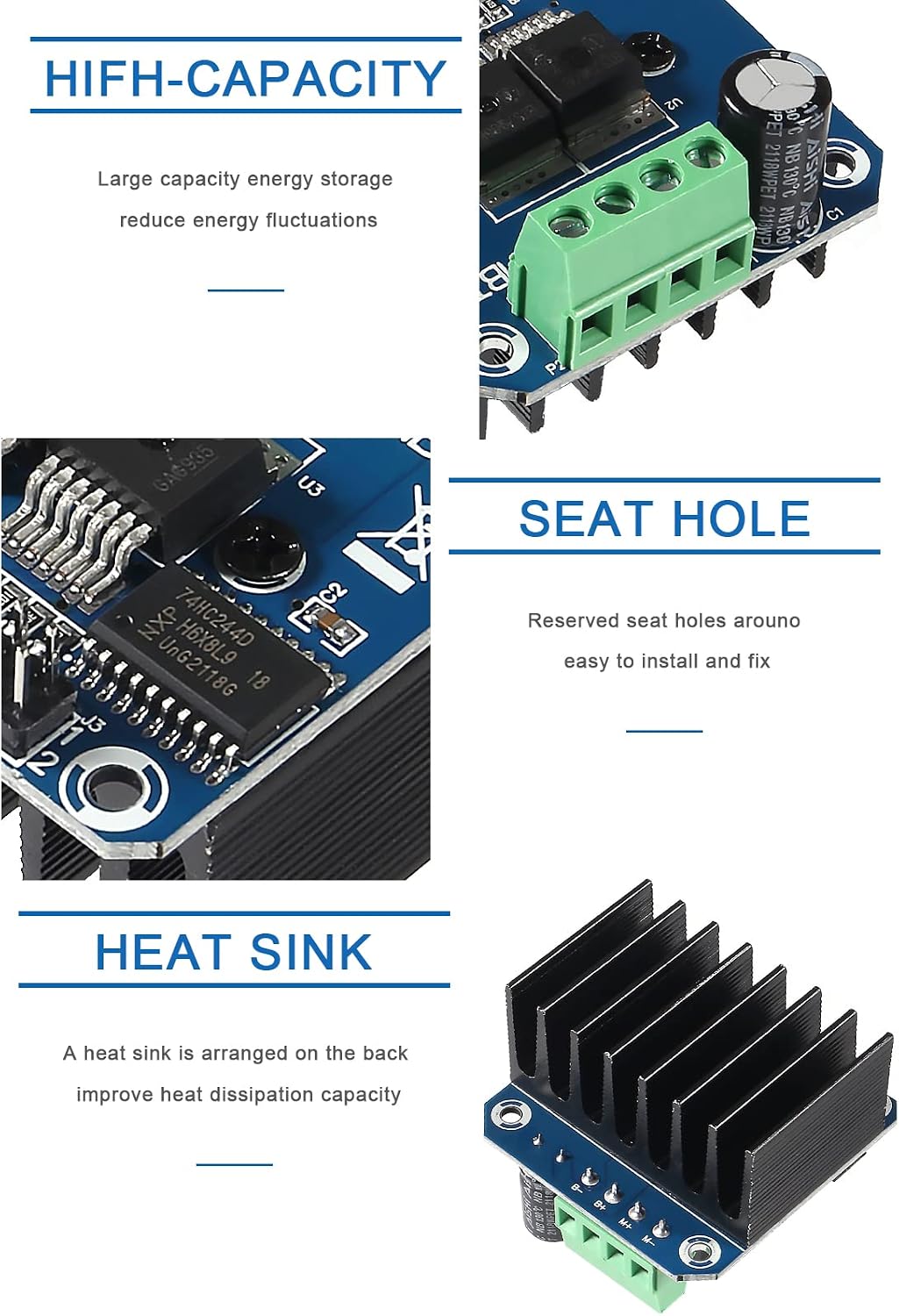 3pcs BTS7960 43A H-Bridge High Power Motor Driver Module DIY Smart Car Current Diagnostic Current Limit