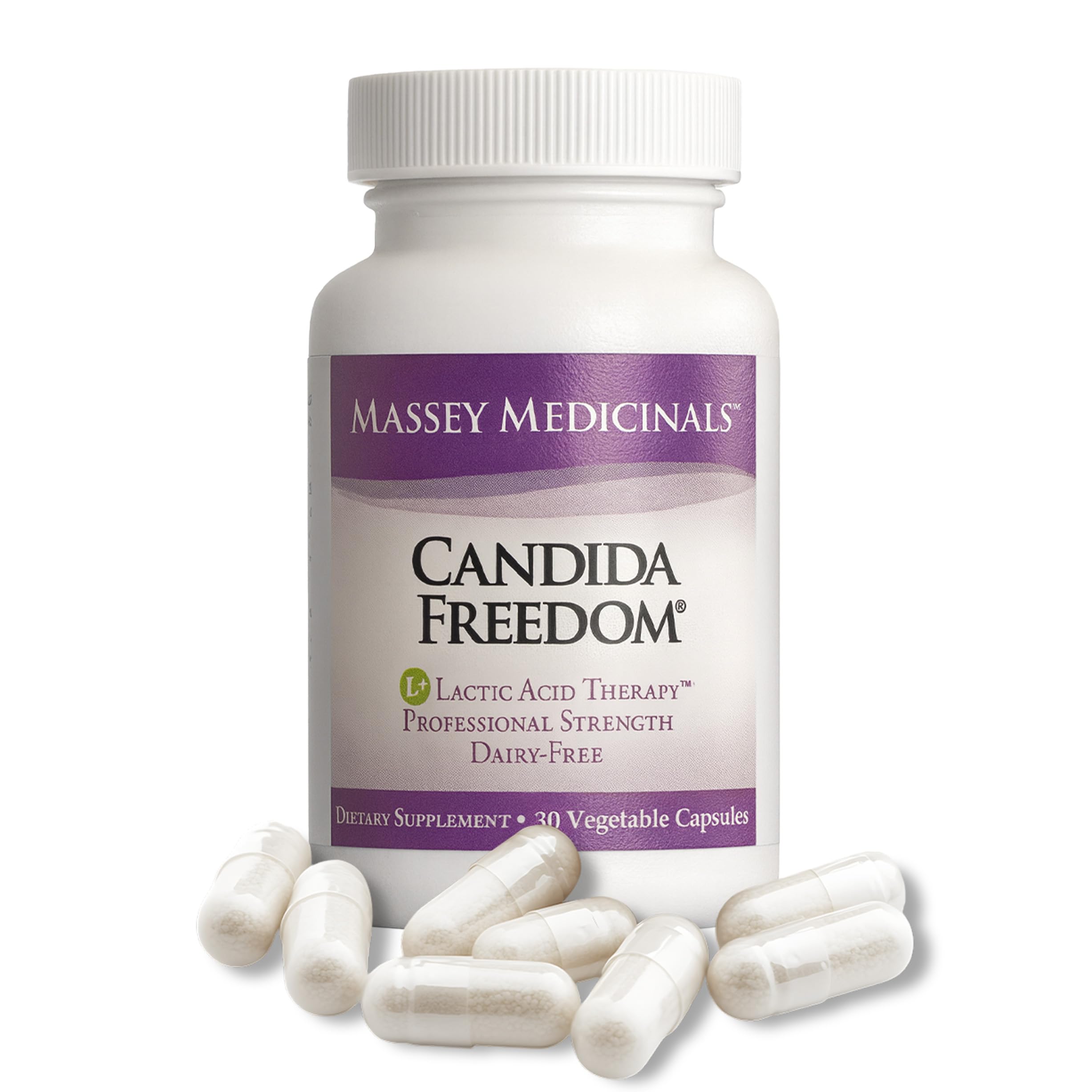 Candida Freedom Massey Medicinals Colon Cleanse Pills - Crafted Digestive for Vibrant Living - Gut Health Probiotic Complex - 30 Capsules