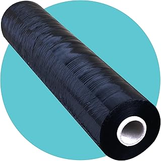 Triplast Pallet Stretch Shrink Wrap Roll (400mm x 250m) - Pick Qty & Colour - Heavy Duty Pallet Wrap, Industrial Stretch Wrap, Packaging Cling Film, Strong Plastic Wrap, Luggage Wrap (Black, 1 Roll)