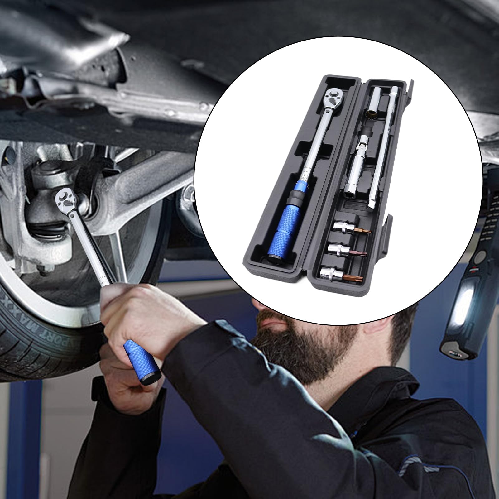 De Clés Dynamométriques Clé Dynamométrique Haute Précision avec Set | Outil Haute Précision Stable Innovant Anti-Fatigue pour Entretien Pneus Voitures Motos