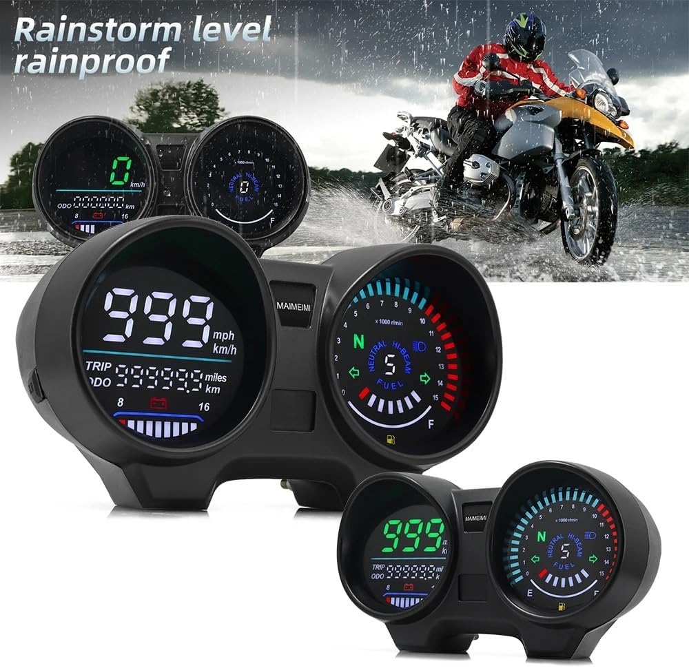 Motorcycle Speedometer Gauge Digital Motorcycle Dashboard Universal Tachometer Water Temperature Meter Gear Indicator for Titan for CG150