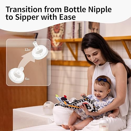 Miniatura 2 de Pigeon Kit de conversión de sorbo de silicona natural para destete Juego de transición suave para niños pequeños Incluye sorbo suave, pajitas