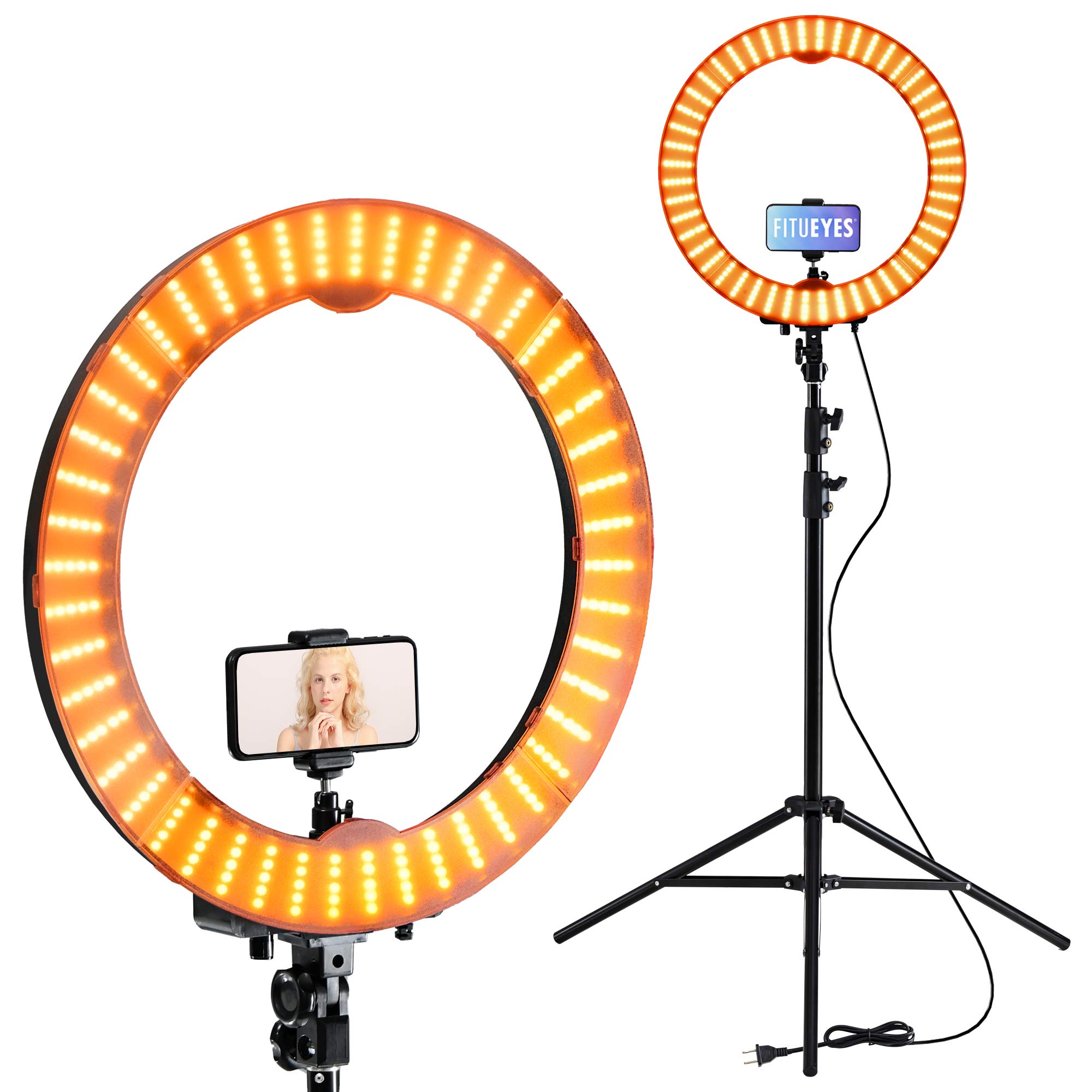 18 Inch Ring Light Stand, 5500K Led Ring Lights Stands with Cell Phone Holder for Live Stream, Makeup, YouTube, TikTok,Self-Portrait Shooting, Photography, ARO De Luz Compatible Include 240 Bulbs