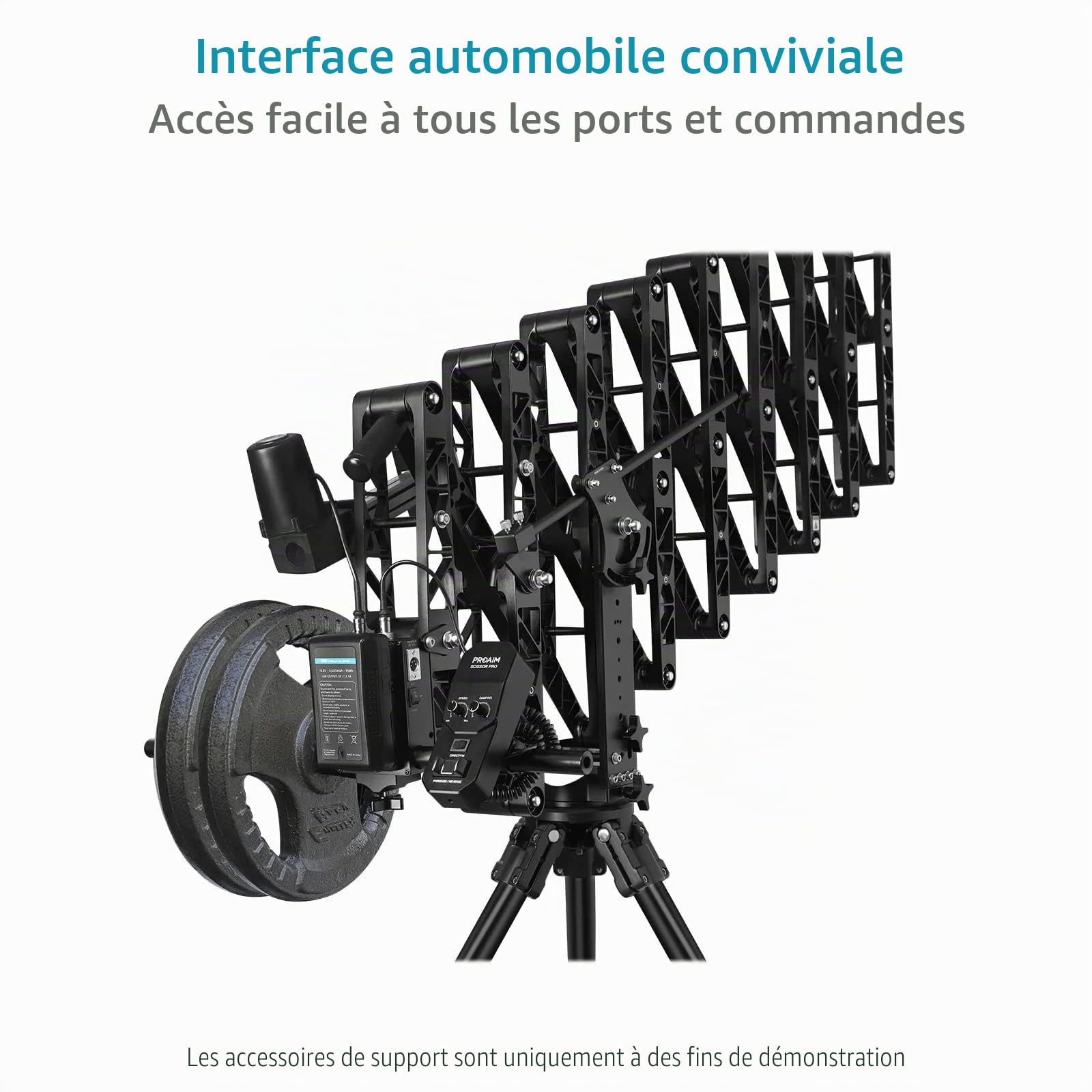 PROAIM Powermatic Scissor Pro, Grue caméra motorisée 17 pi, 15 kg/33 LB | Vitesse et amortissement télécommandés ; se replie à 1 m pour un transport facile